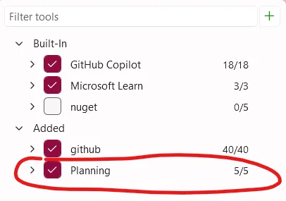 Planning Mode enabled